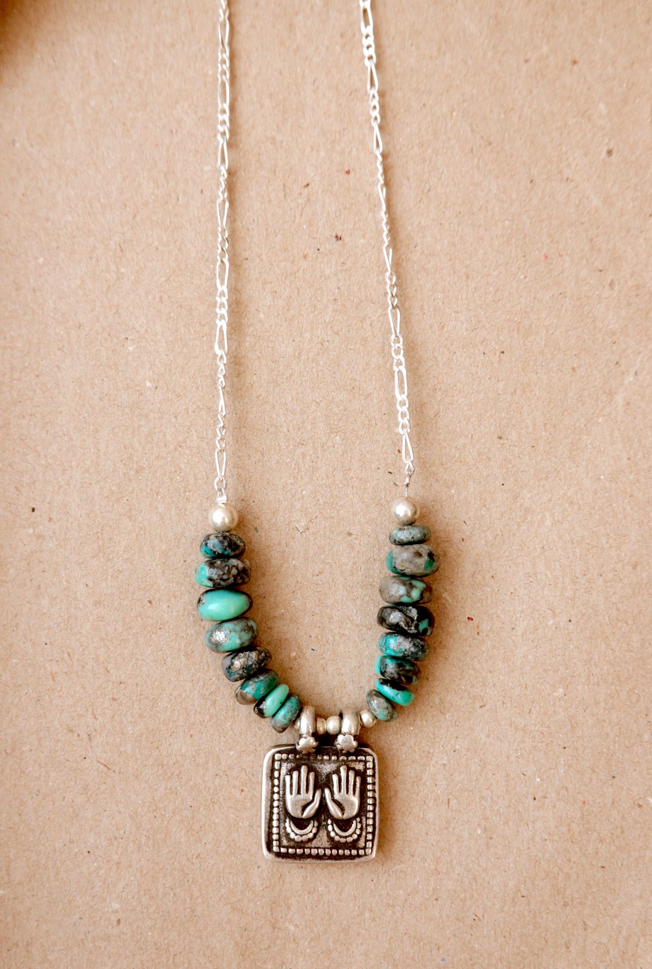 N202 - Panja Pratima Antique Turquoise Silver Necklace
