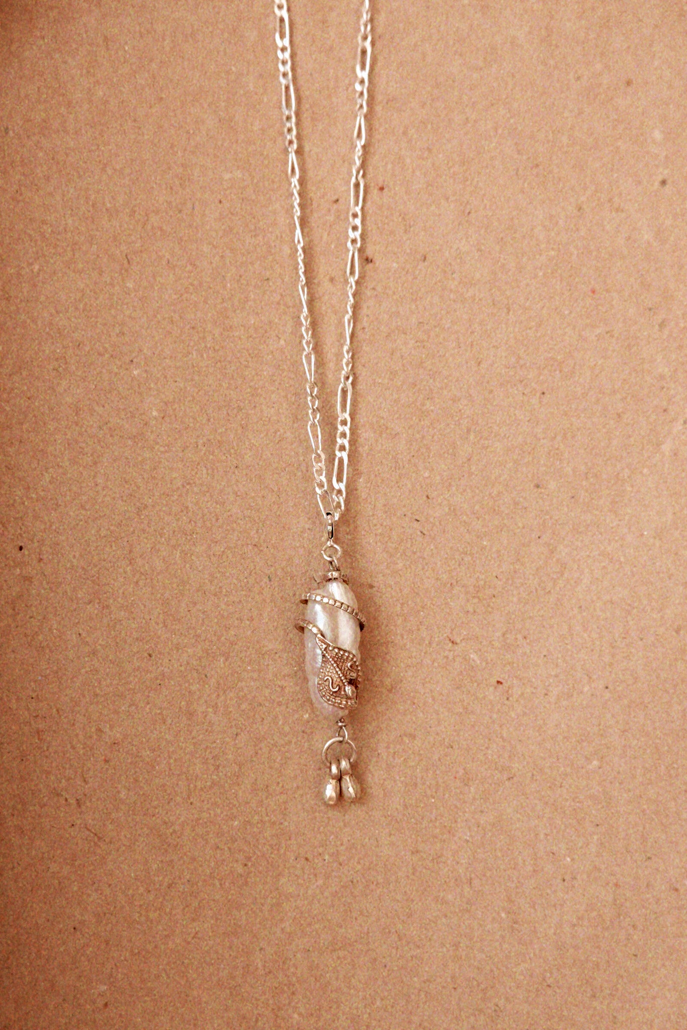 N189- Naga Pearl Silver Protection Amulet