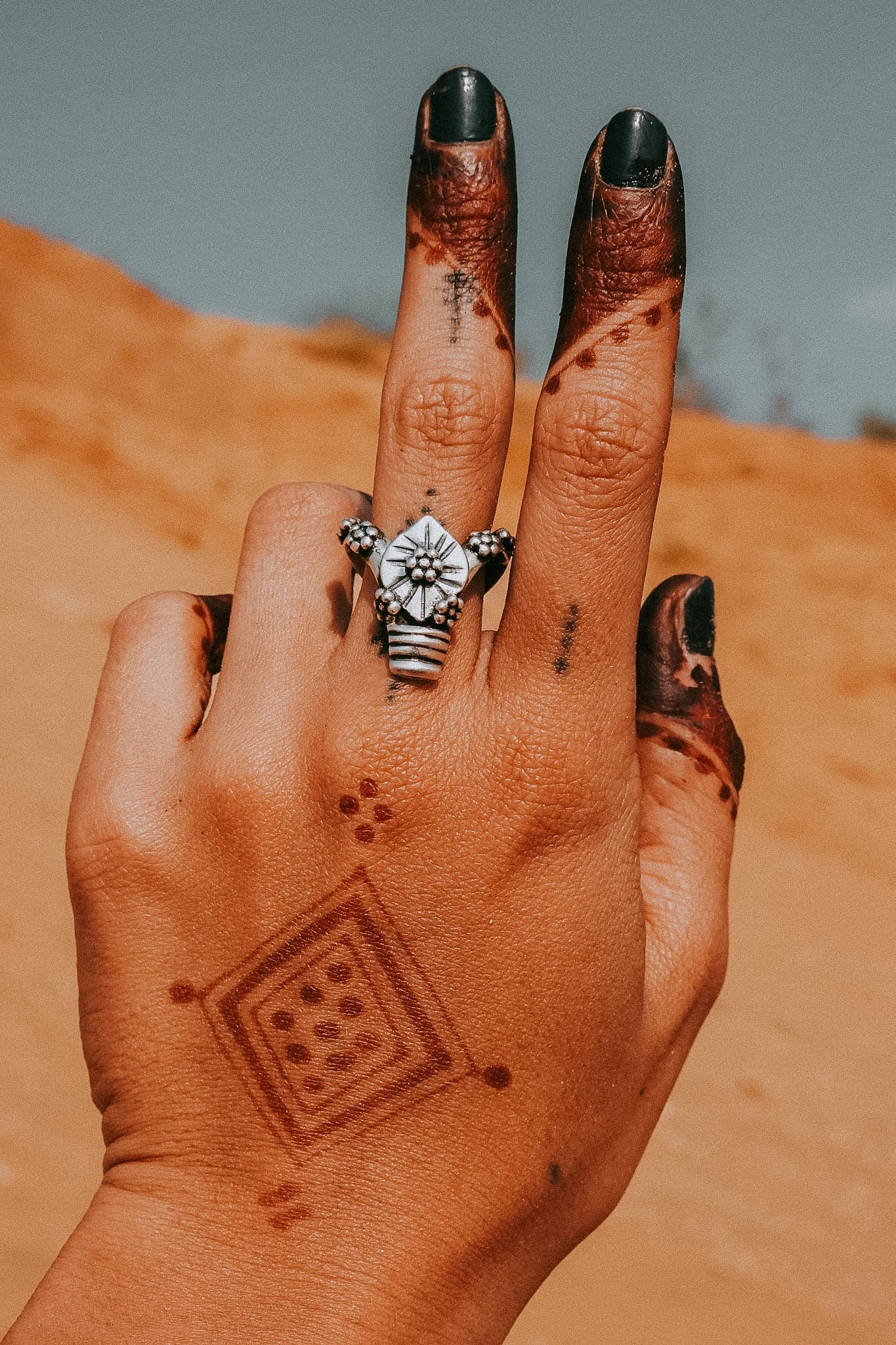 N186 - Banjara inspired Silver Rings with granules