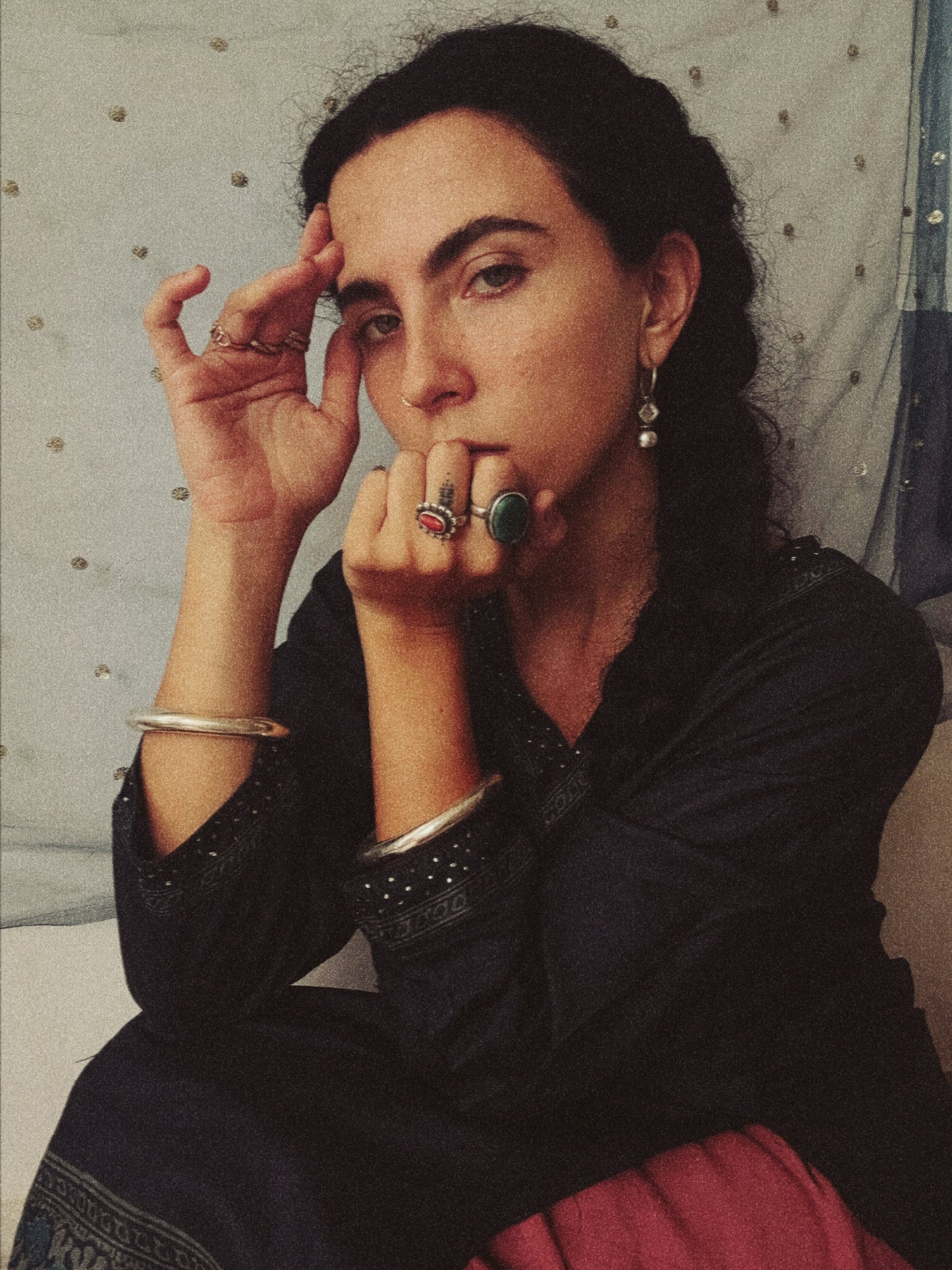 N39- Single Rigid Silver 925 Openable Kada Bangle Handmade MOTI