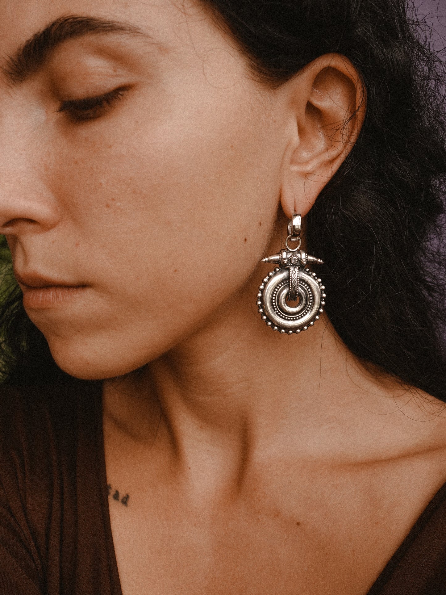 N99- Akhota Statement pieces Earrings with Tanzanite