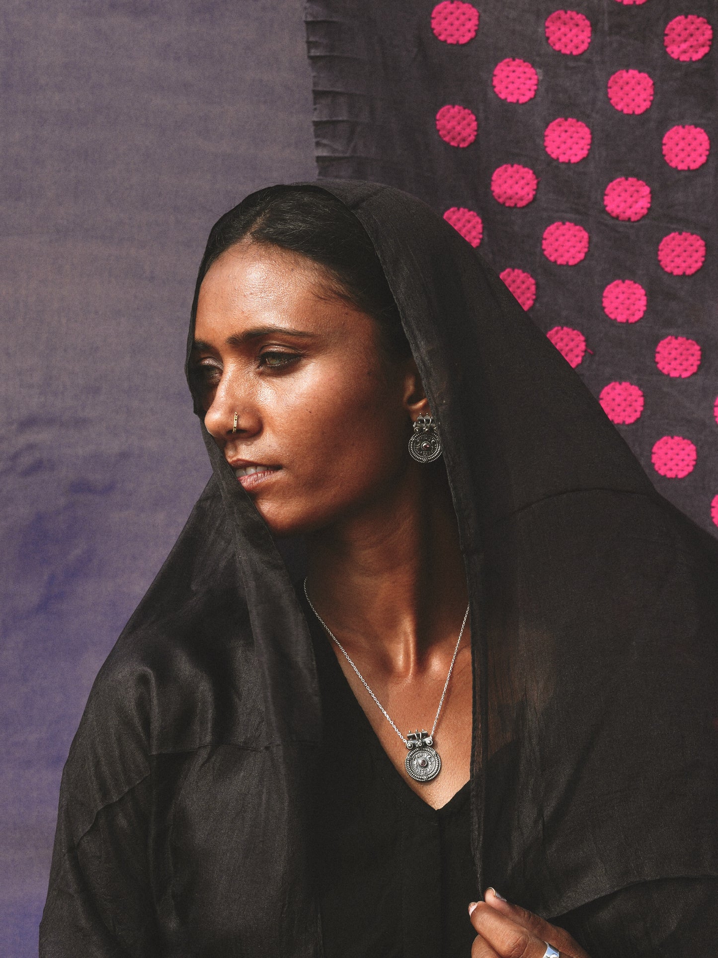 N82- Mangal Sutra pendant with pink Turmaline