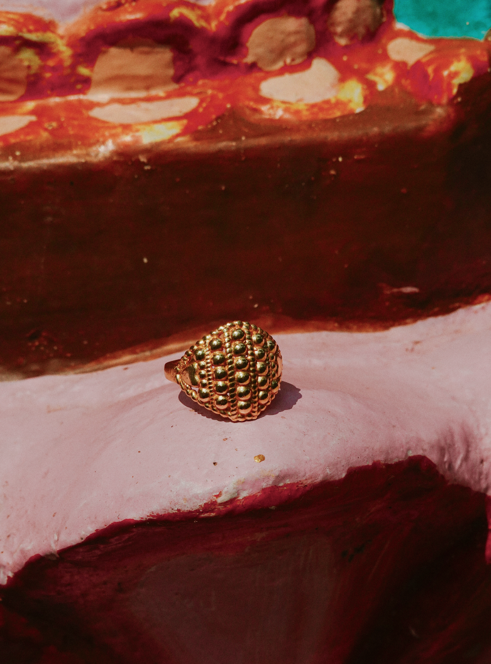 N212 - Bindu Ring Alka Brass with Gold plating