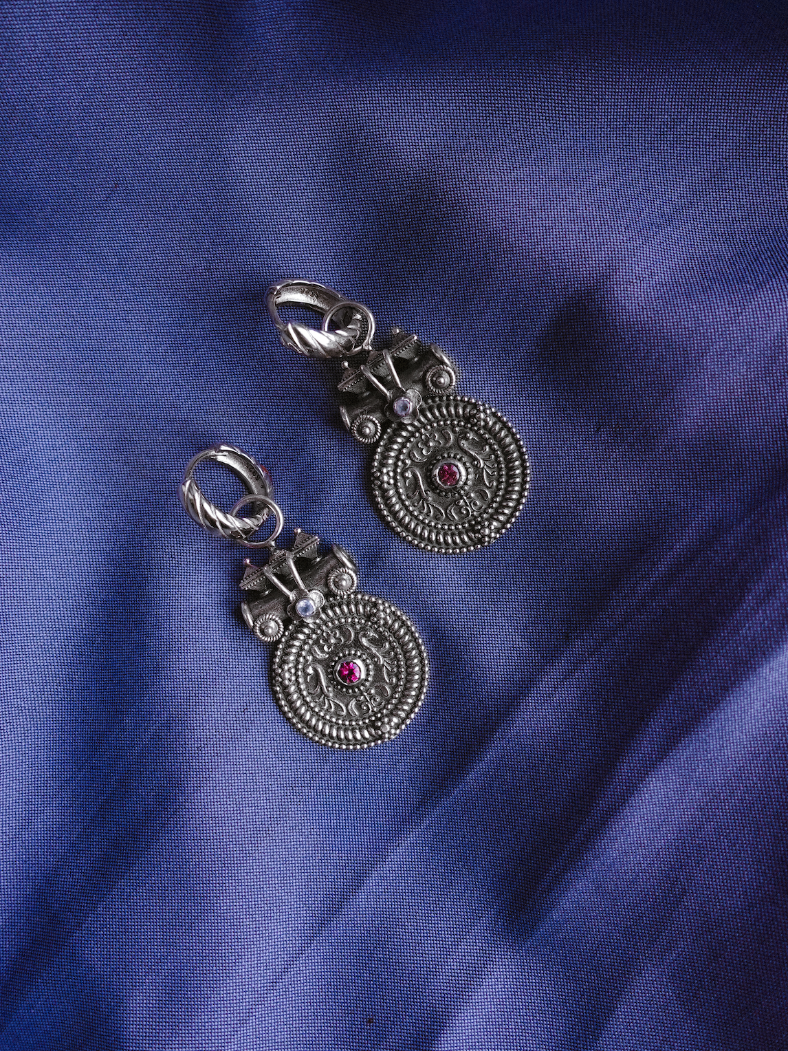 N96 -Mangal Earrings with Pink Tourmaline hoop