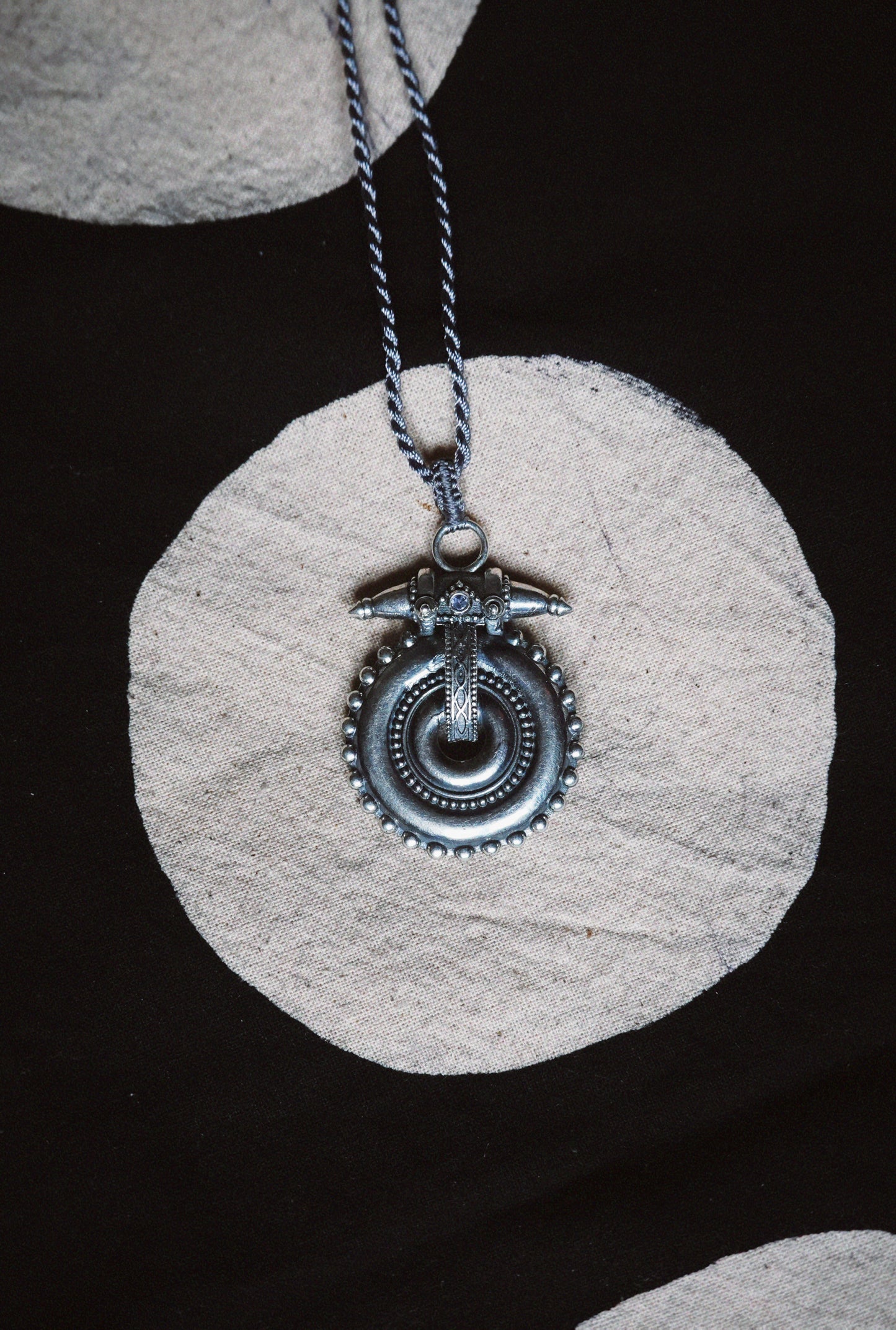 N217-Necklace inspired by traditional Akhota with Tanzanite PREORDER