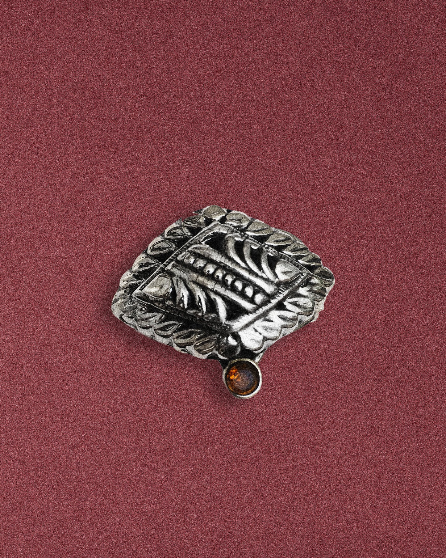 N04 - Adjustable Silver Ring with faceted Yellow Citrin