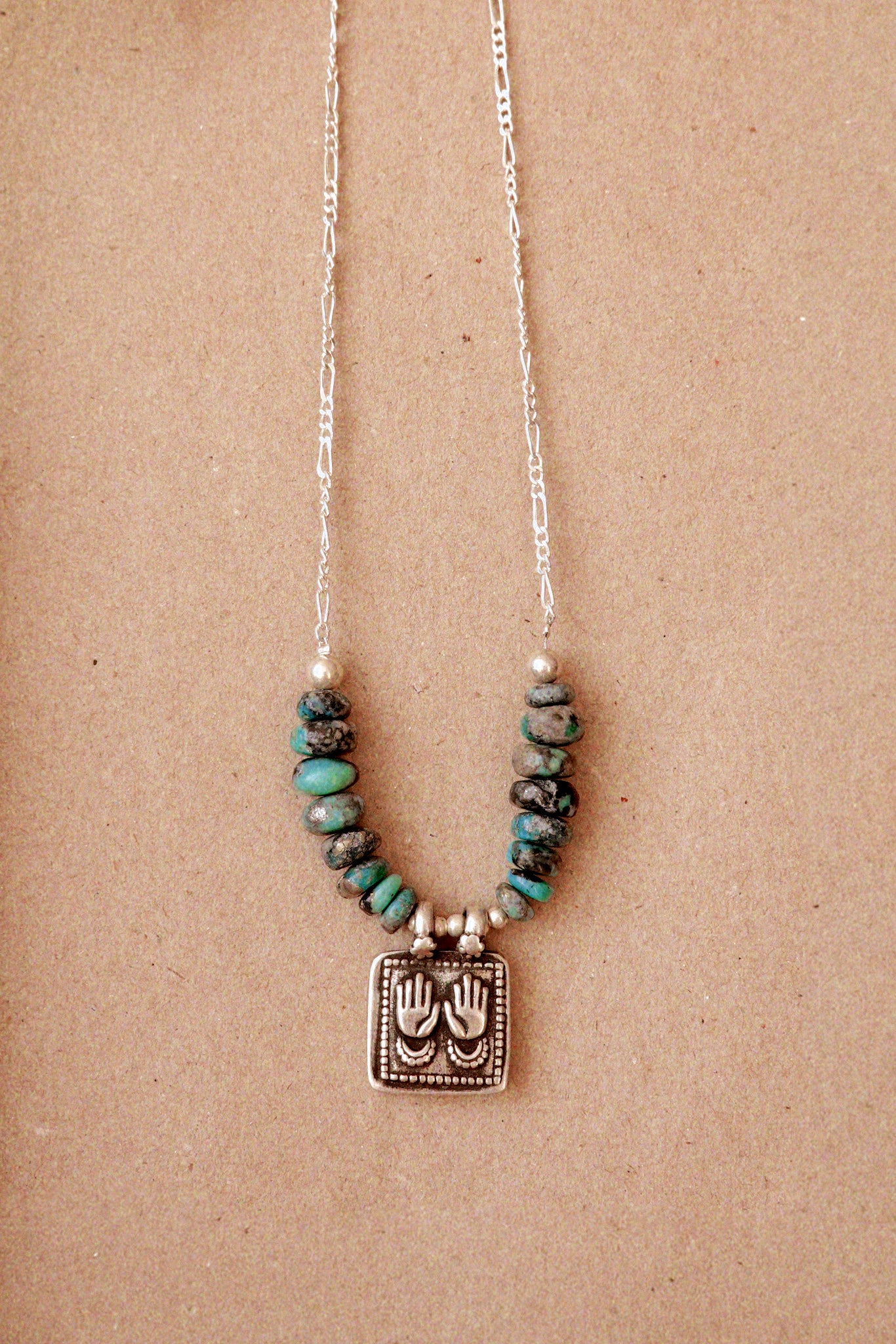 N202 - Panja Pratima Antique Turquoise Silver Necklace