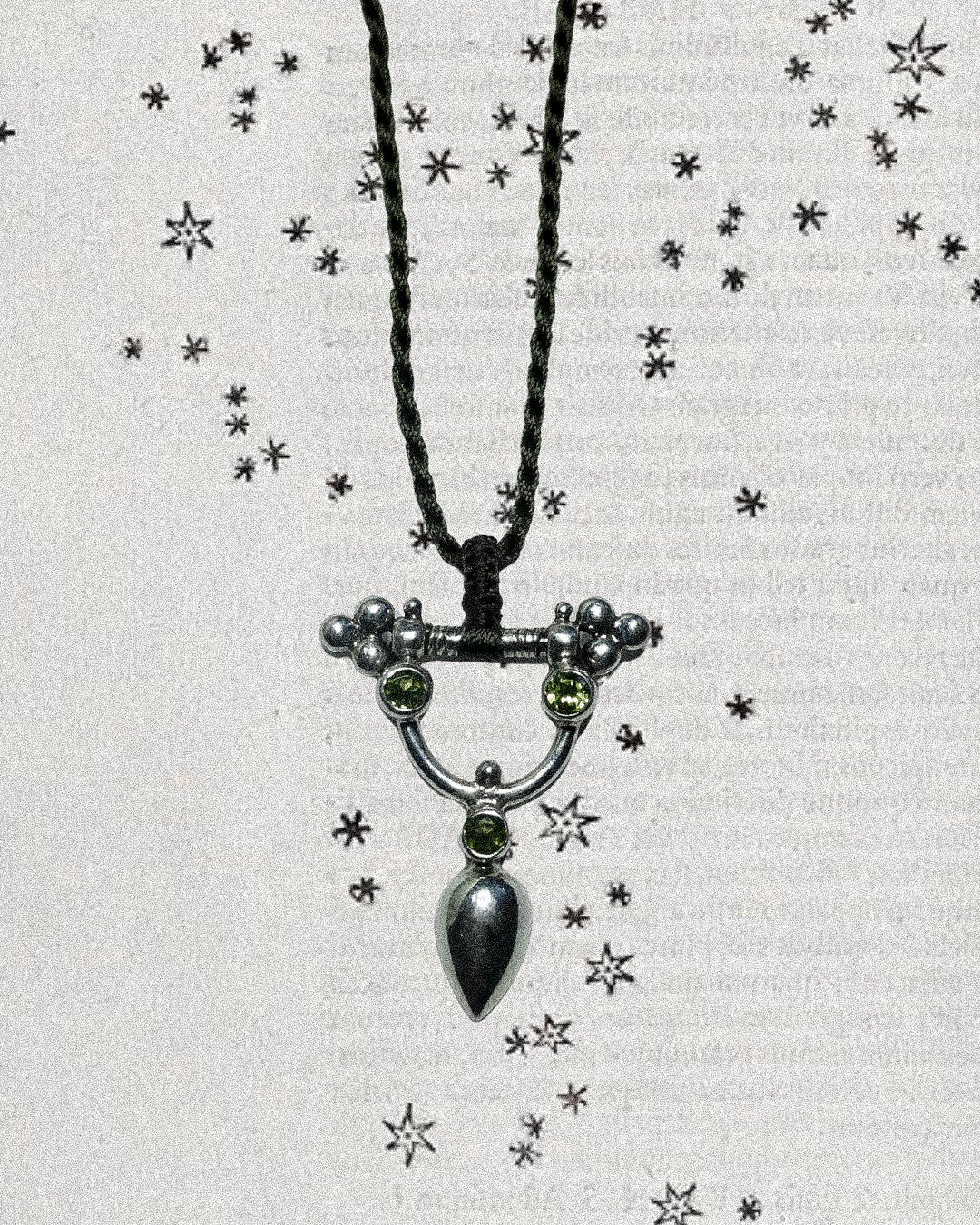 N153 - Peridot Tris Silver Necklace