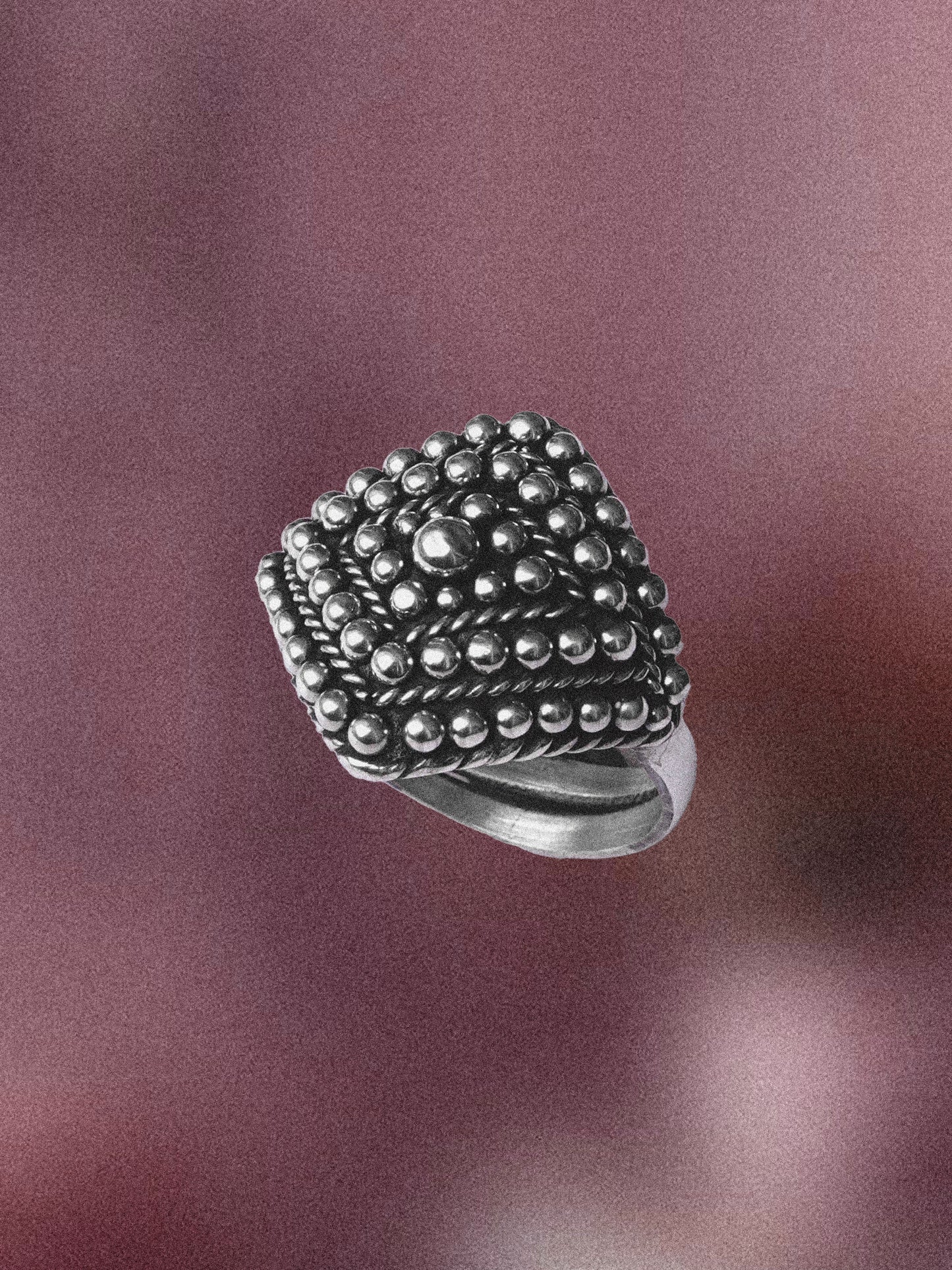 N112 - Special West Bengal Goldsmith Technique  Adjustable Silver Ring