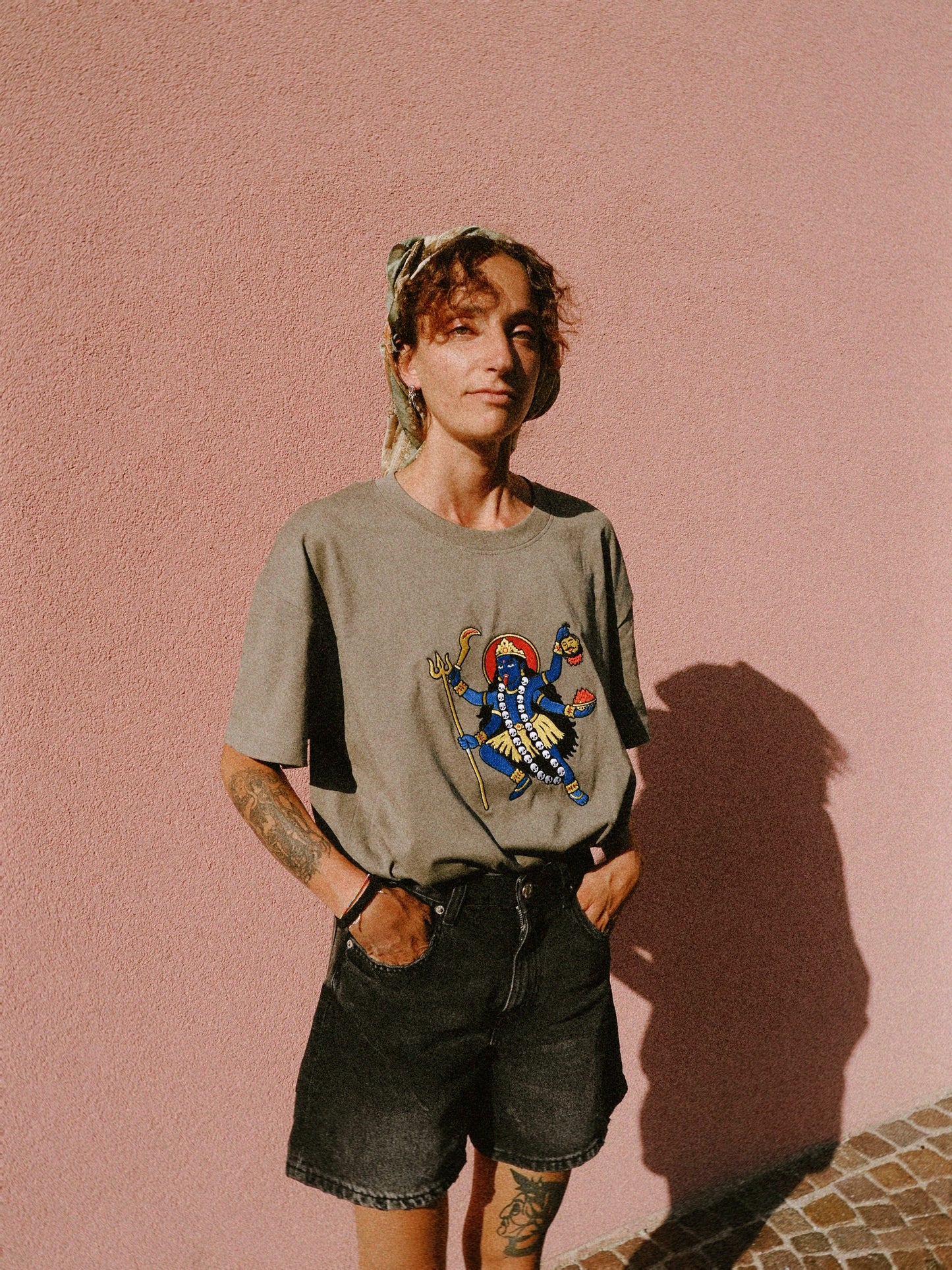W8- KALI OVERSIZED EMBROIDERED MAN T-SHIRT · 240 GSM