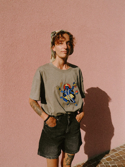 W8- KALI OVERSIZED EMBROIDERED MAN T-SHIRT · 240 GSM