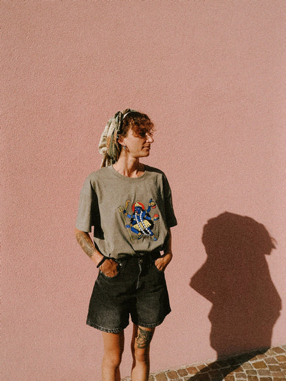 W8- KALI OVERSIZED EMBROIDERED MAN T-SHIRT · 240 GSM