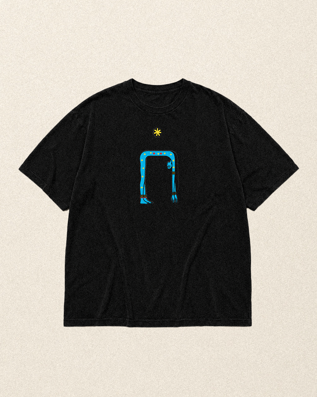 W9 - NUT OVERSIZED EMBROIDERED MAN  T-SHIRT · 240 GSM