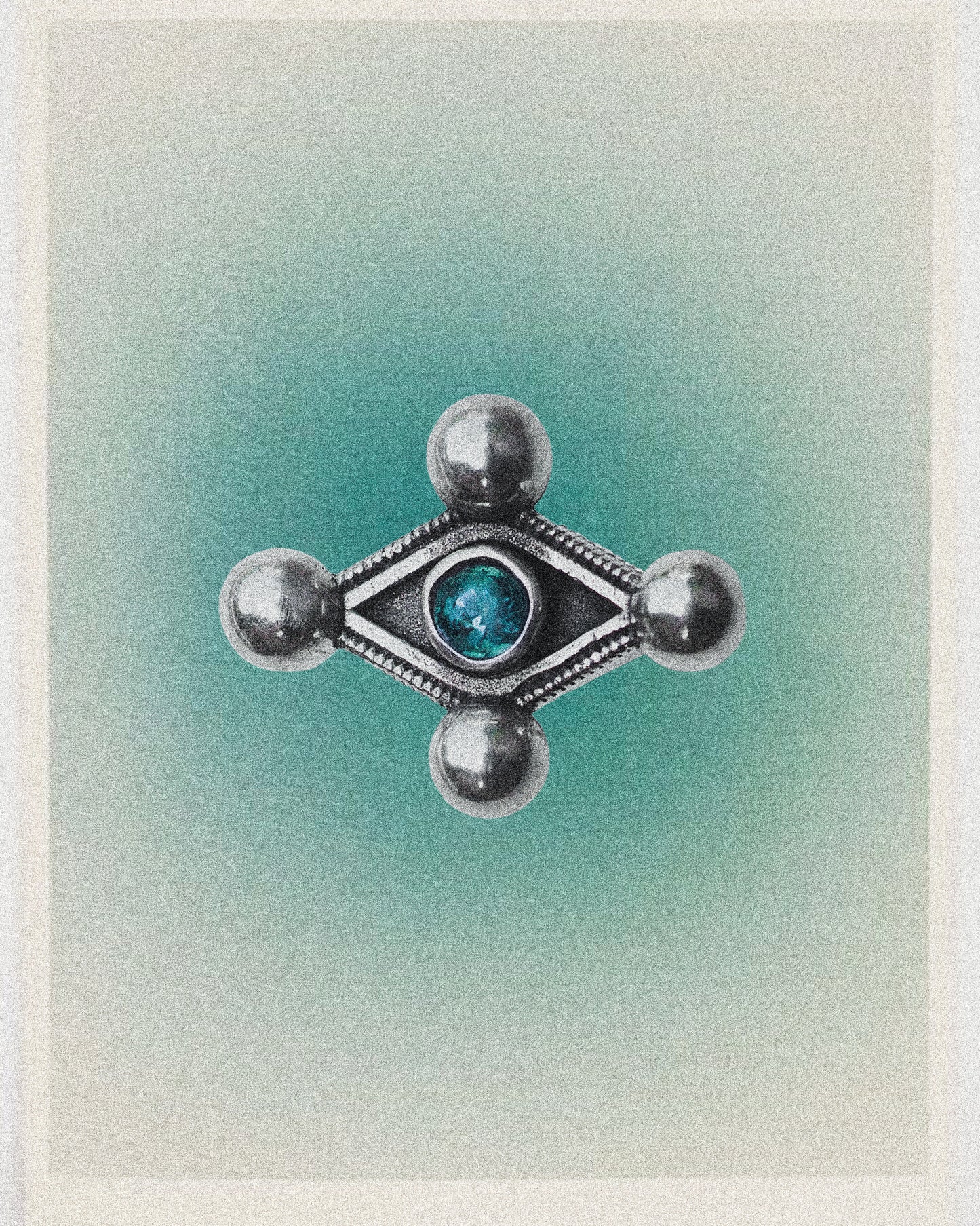 N33- Nazar Ring Tourmaline & Apatite Silver 925