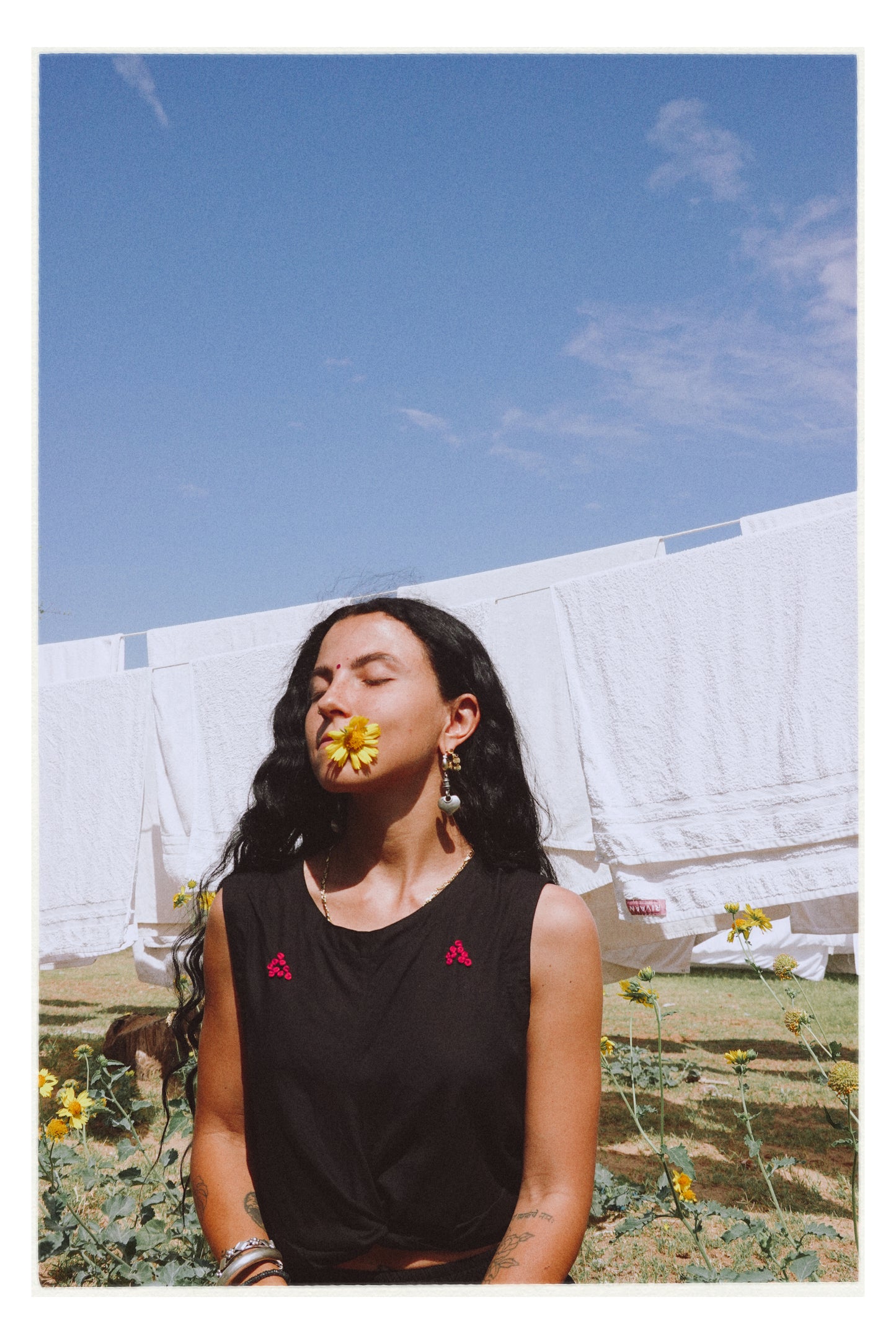 W2 – Knot Crop Top | Rayon Tie-Front Blouse with Hand Embroidery