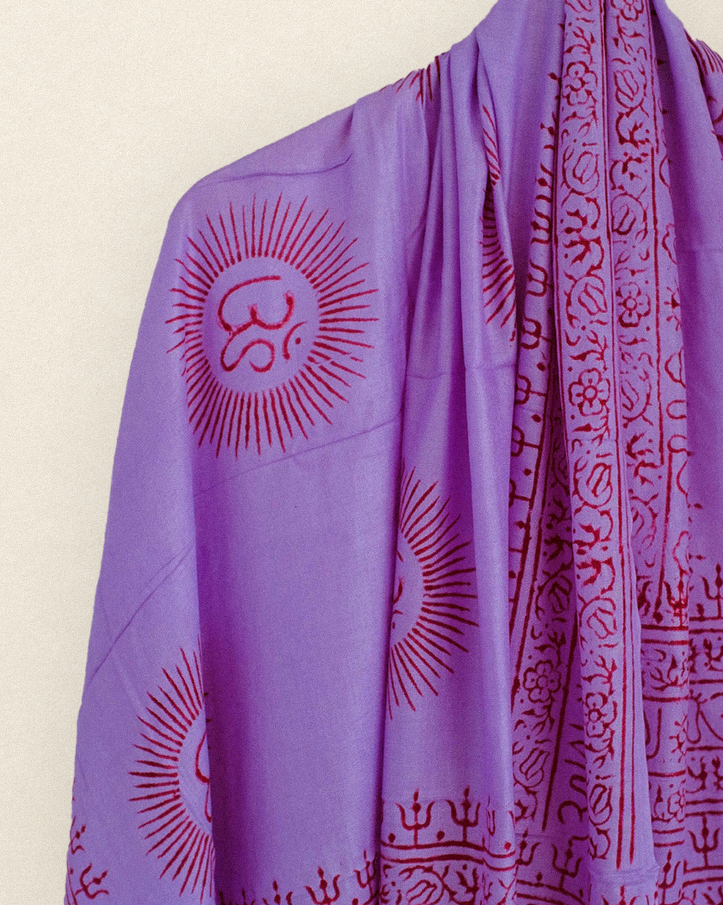 Kashi Rayon Scarf – Om design, Vibrant Indian Colors, Ultra Soft Feel
