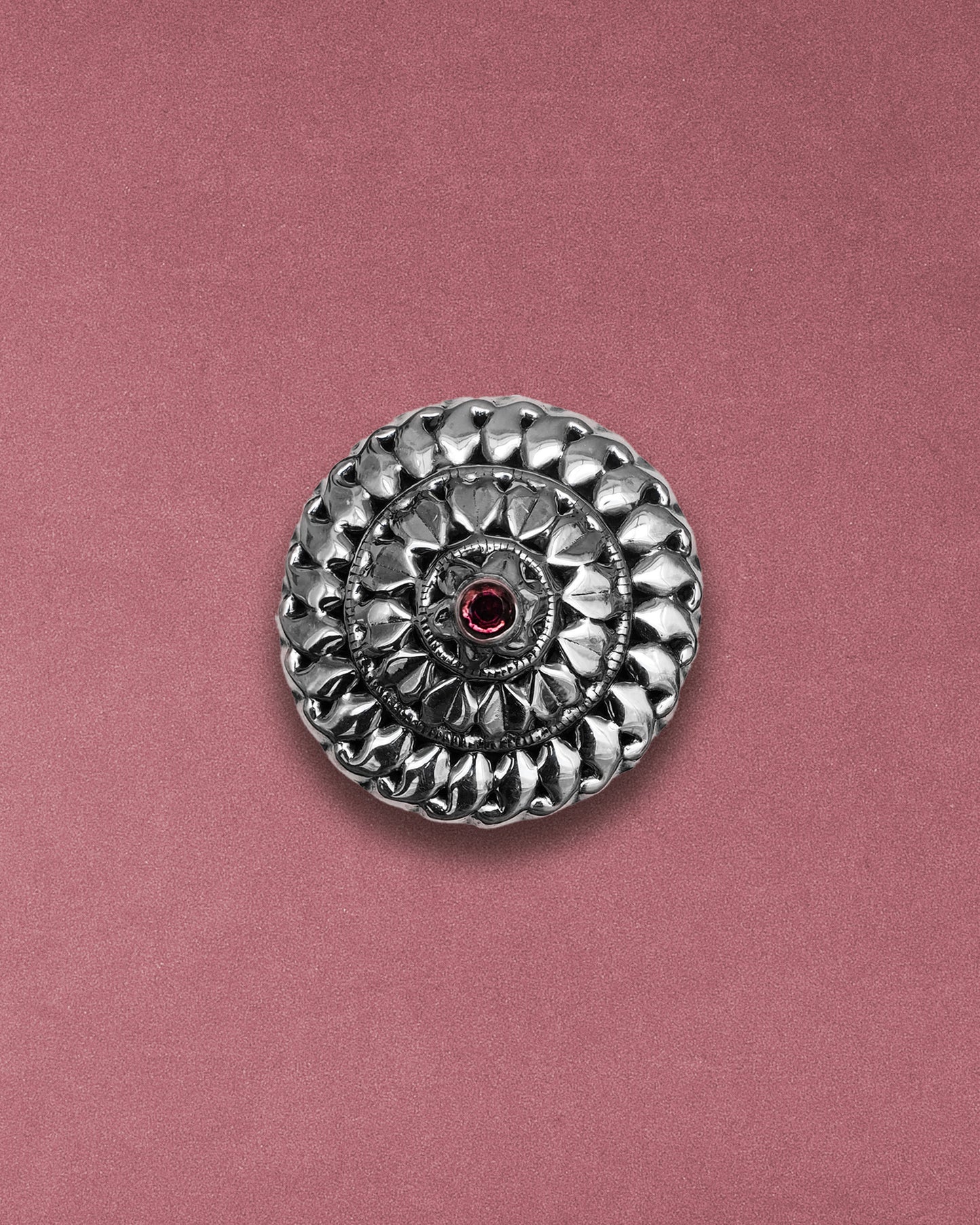 N06 - Adjustable Silver Ring with Turmaline