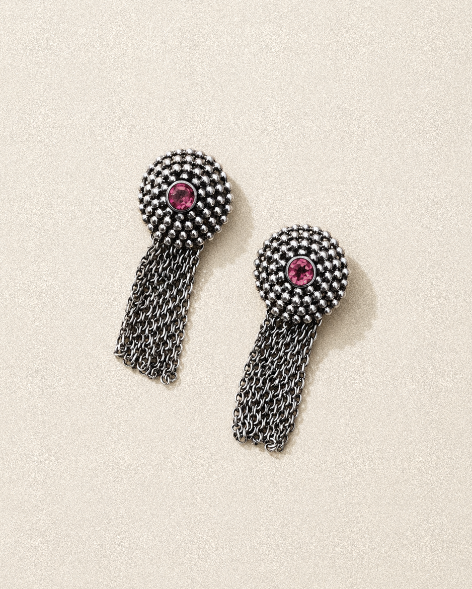 N226 – Chain & Micro Granulation Earrings
