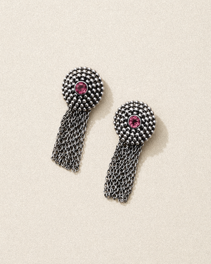 N226 – Chain & Micro Granulation Earrings