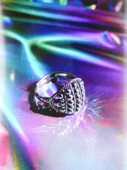 N211 - Bindu Ring Alka Silver