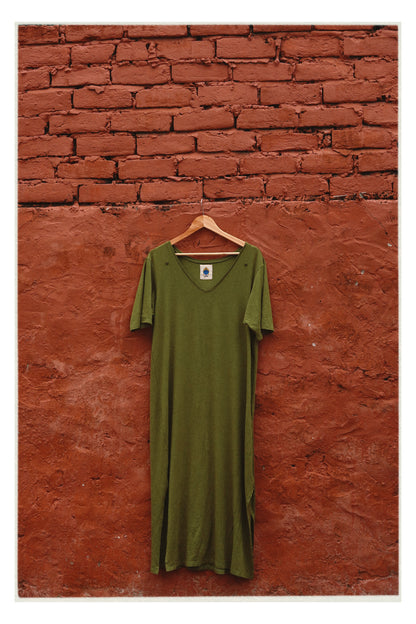 W5 – Soft Lycra Dress | V-Neck Long Dress with Hand Embroidery