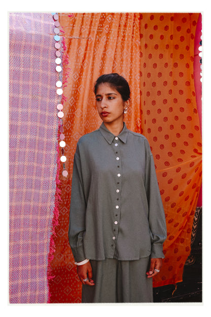 W3 – Long Sleeve Shirt | Hand-Embroidered Rayon