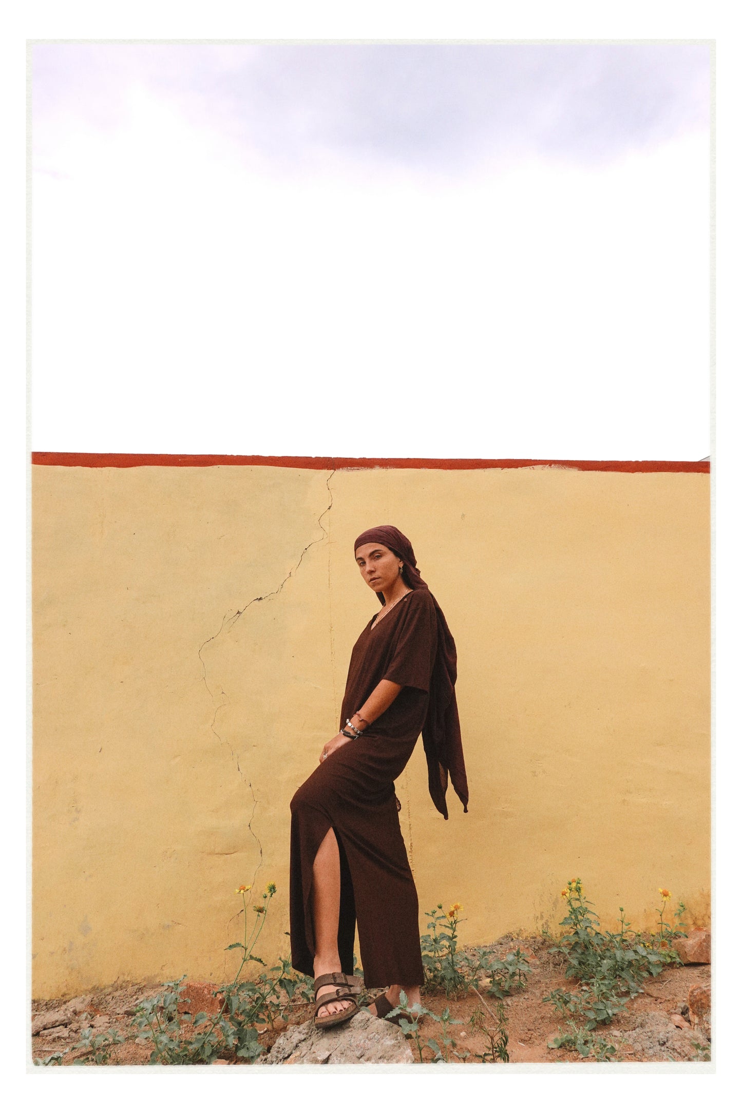 W5 – Soft Lycra Dress | V-Neck Long Dress with Hand Embroidery