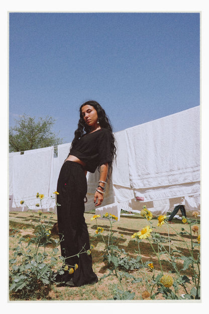 W6 – Choli & Palazzo Set | Rayon Crop Top and Wide-Leg Pants