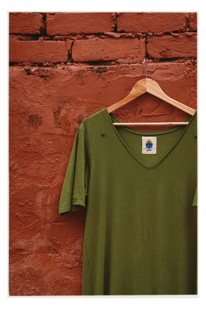 W5 – Soft Lycra Dress | V-Neck Long Dress with Hand Embroidery