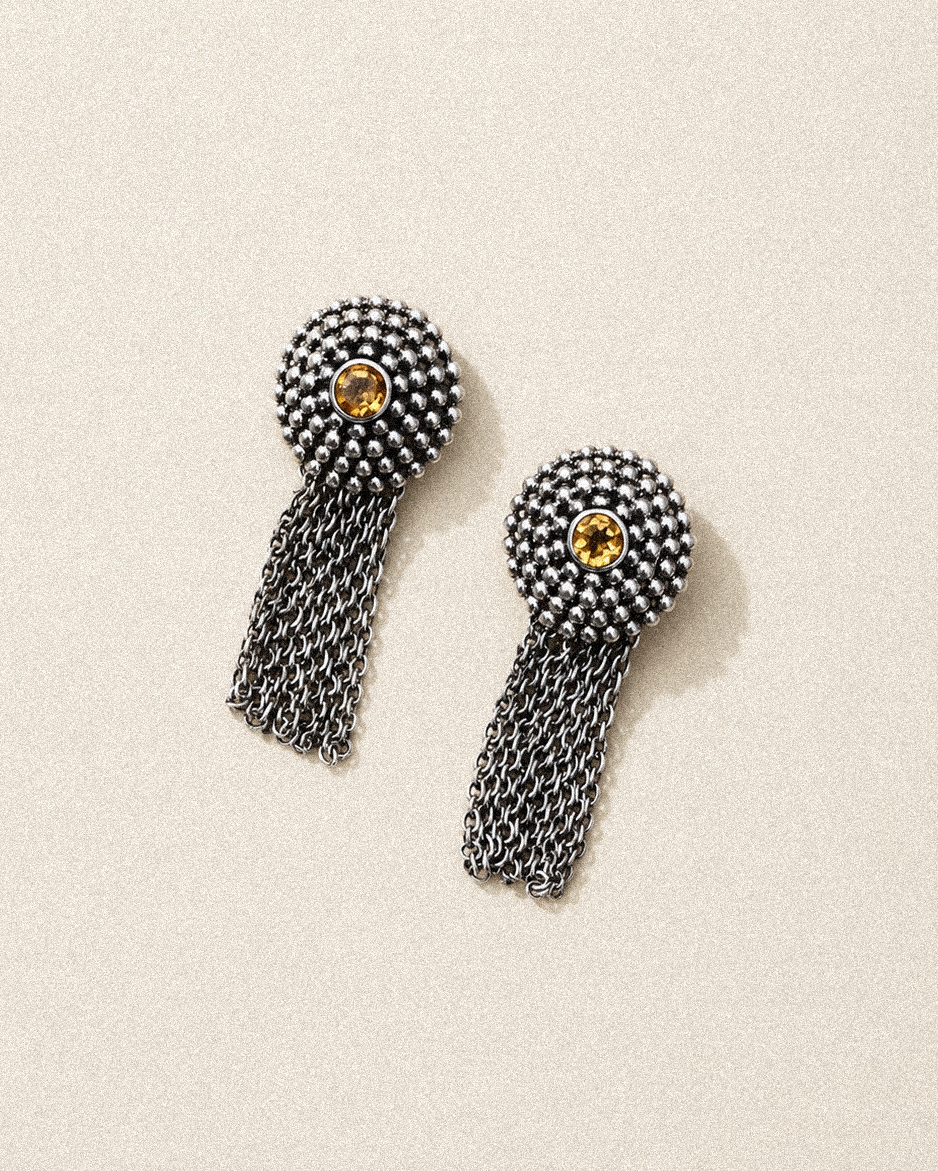 N226 – Chain & Micro Granulation Earrings