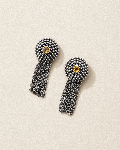 N226 – Chain & Micro Granulation Earrings
