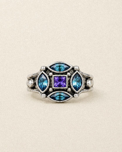 N235- Ziya Rani 925 Silver Ring