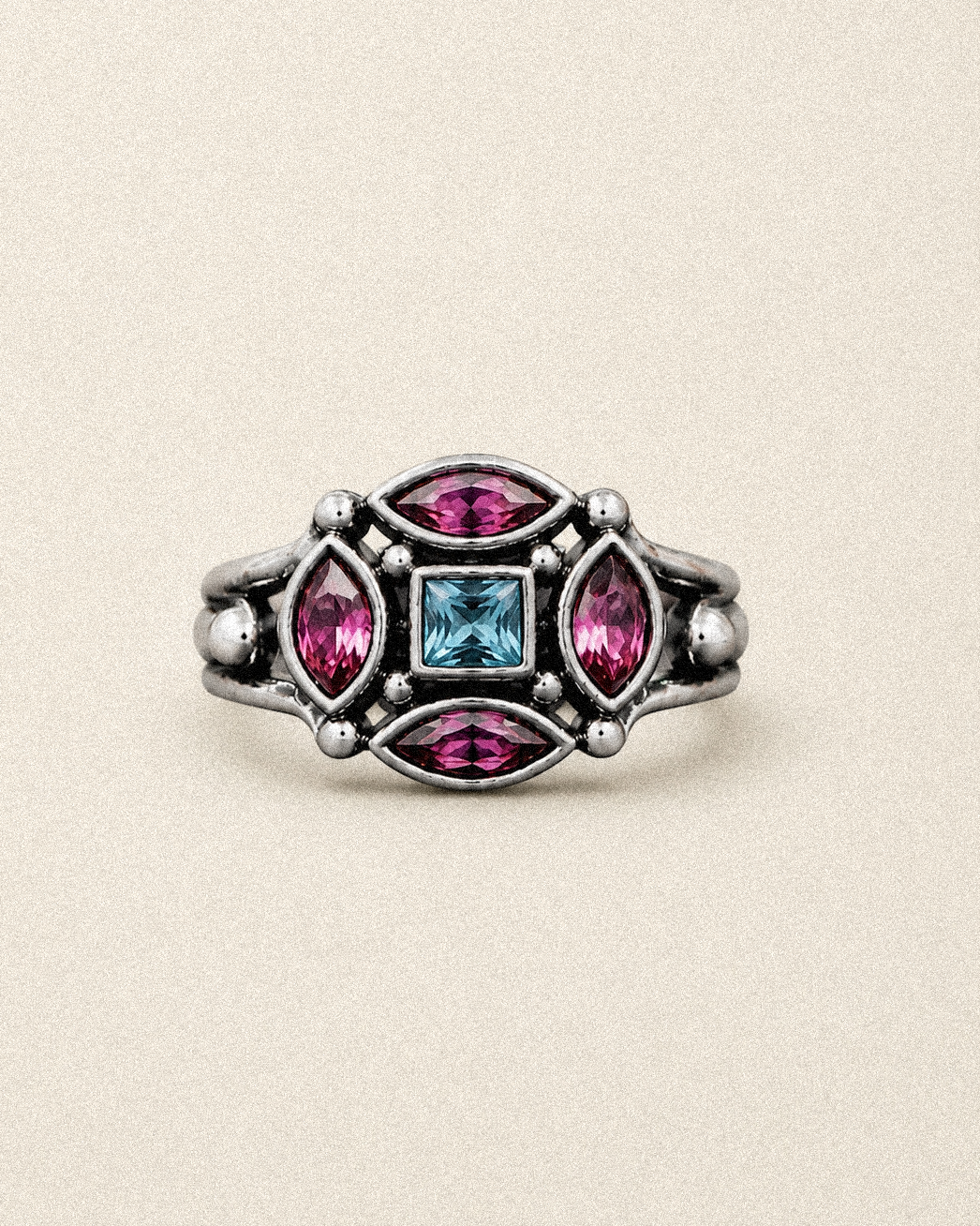 N235- Ziya Rani 925 Silver Ring