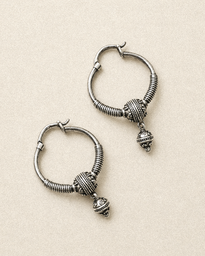 N228 – Micro Granulated Hoop Earrings