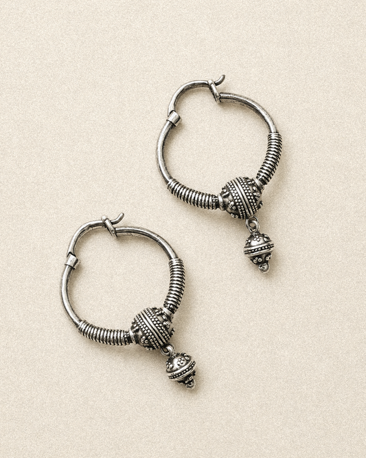 N228 – Micro Granulated Hoop Earrings
