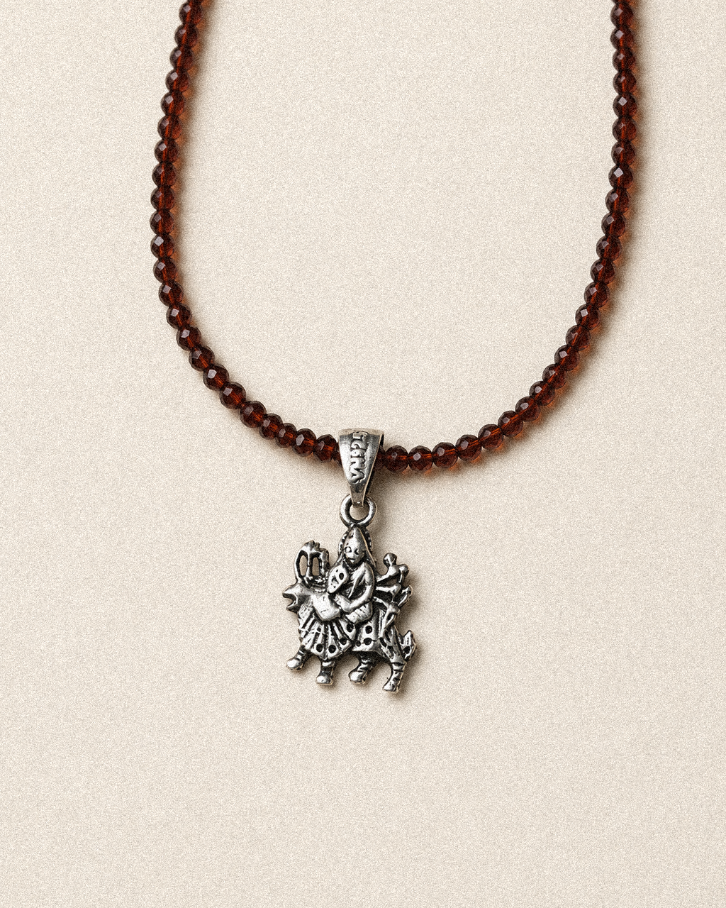 N245 – Durga Garnet Handmade Silver Choker