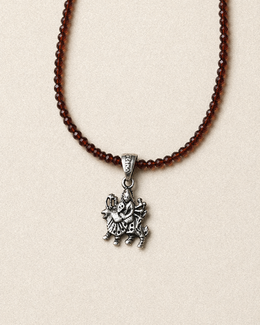 N245 – Durga Garnet Handmade Silver Choker