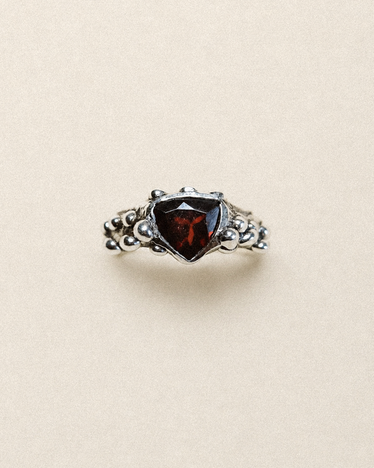 N249- Blood Red Garnet Silver Ring