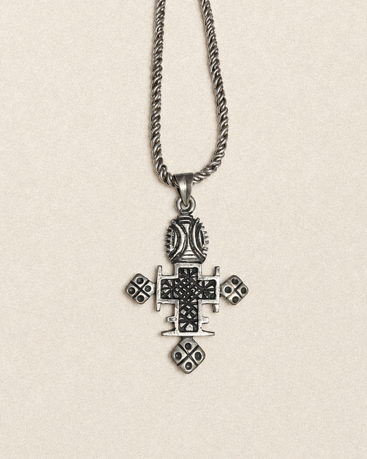 N243 – Ethiopian Cross Handmade 925 Silver Pendant