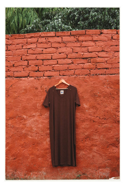 W5 – Soft Lycra Dress | V-Neck Long Dress with Hand Embroidery