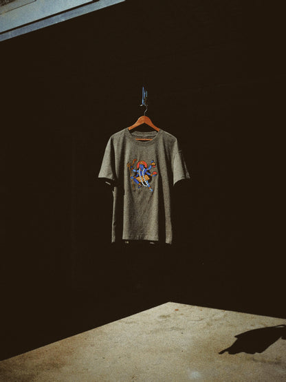 W8- KALI OVERSIZED EMBROIDERED MAN T-SHIRT · 240 GSM