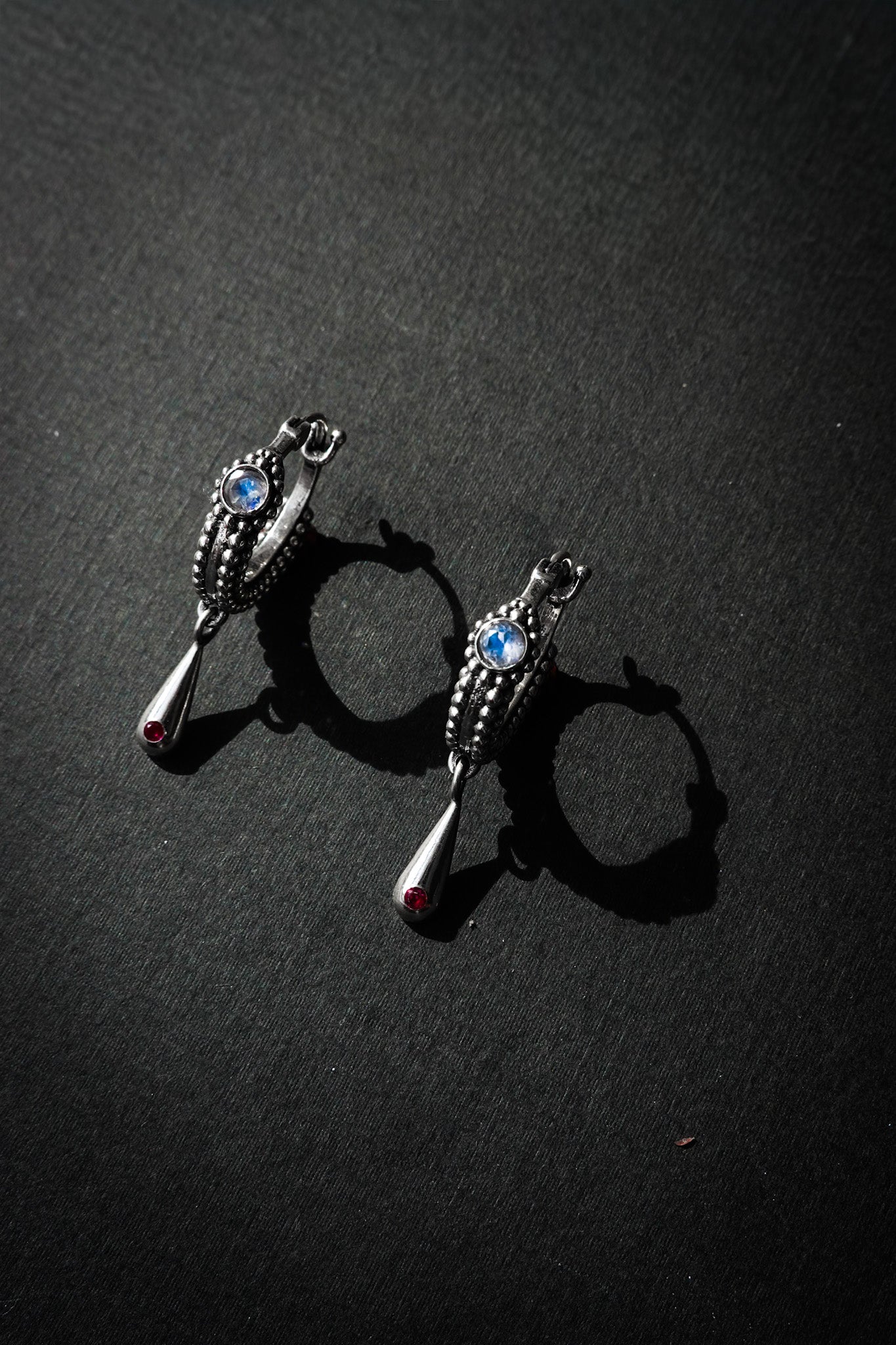N225 – Moonstone Earrings with Micro Granulation