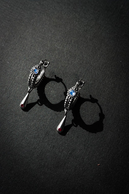 N225 – Moonstone Earrings with Micro Granulation