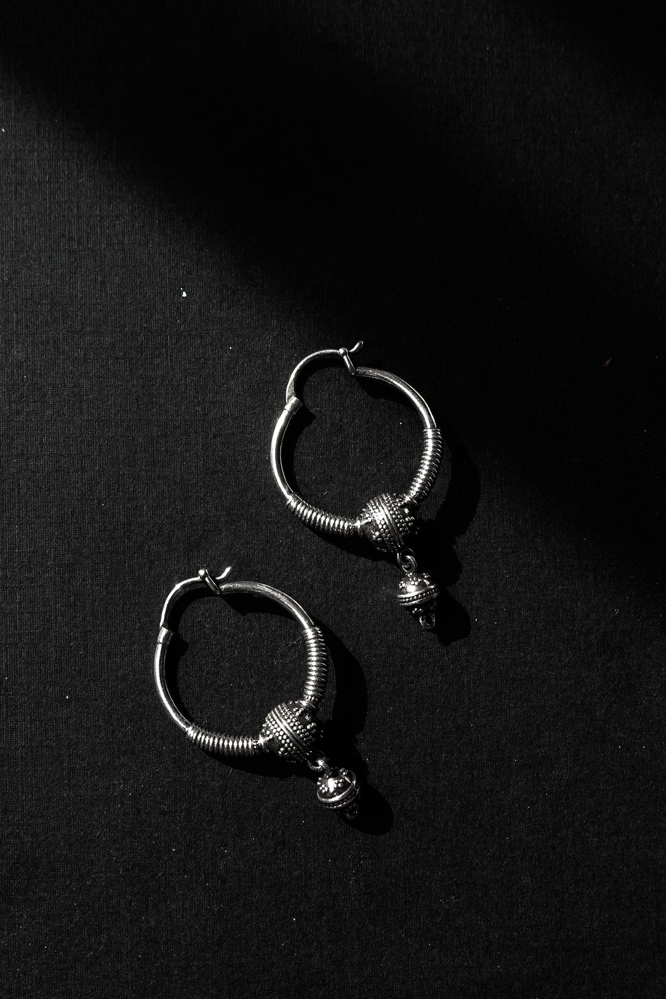 N228 – Micro Granulated Hoop Earrings