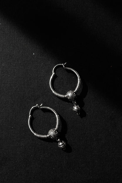 N228 – Micro Granulated Hoop Earrings
