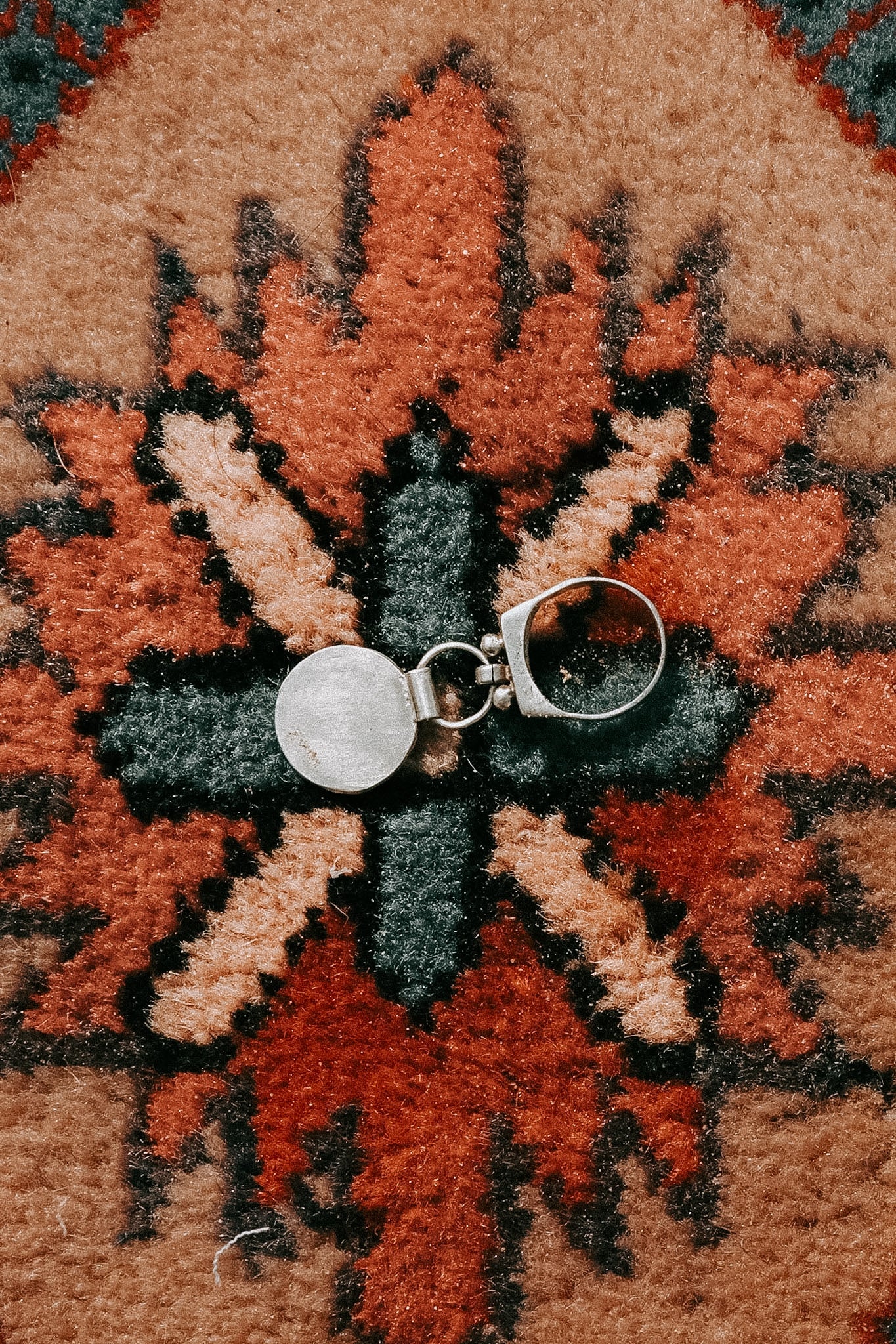 N185 - Sada Silver Coin Rings Size ITA 10.5 (USA 5.5)