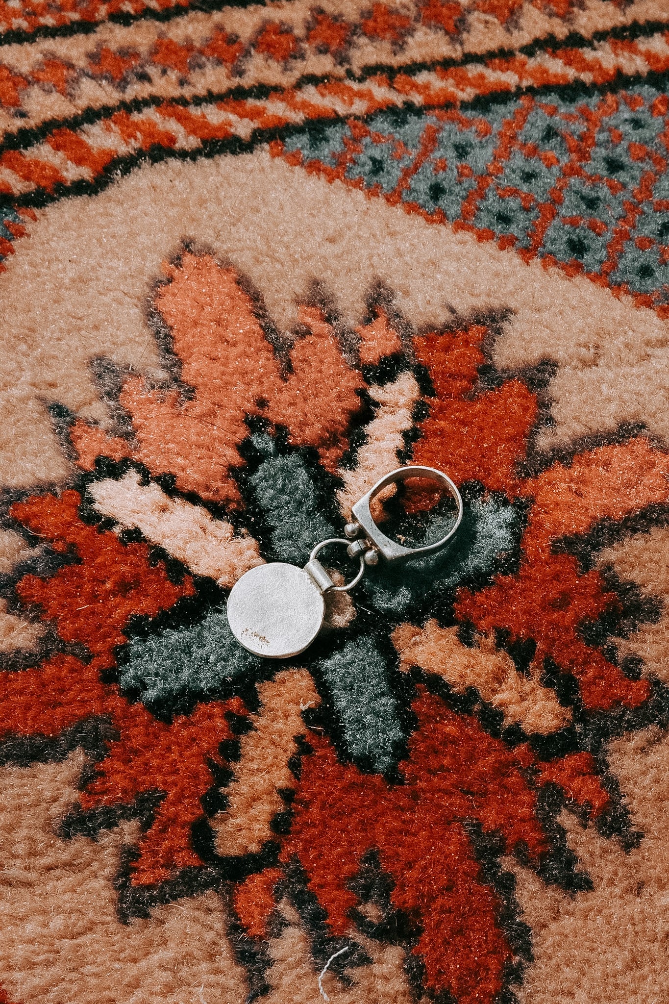 N185 - Sada Silver Coin Rings Size ITA 10.5 (USA 5.5)