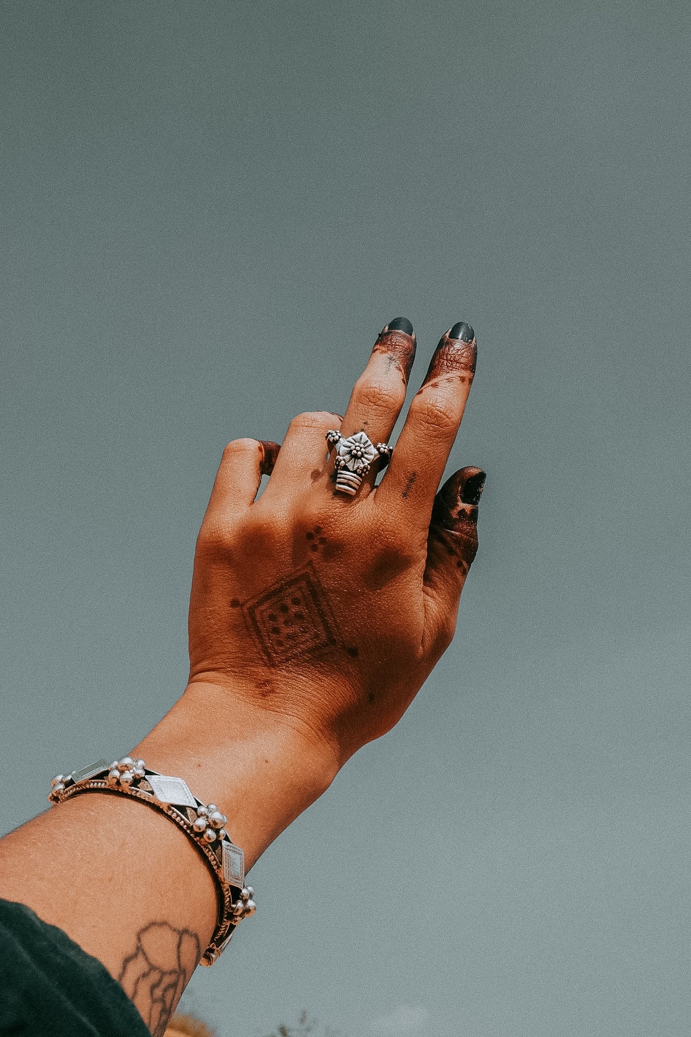 N186 - Banjara inspired Silver Rings with granules