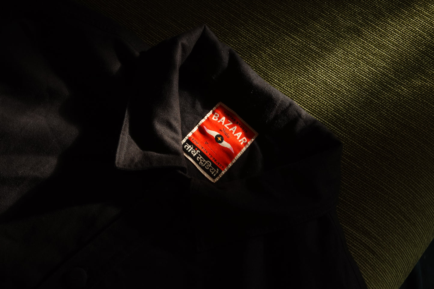 N224- ATLAS Overshirt & Handmade  Brass Comet Pin Gulabo X Jarana