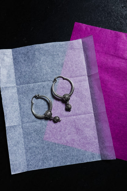 N228 – Micro Granulated Hoop Earrings